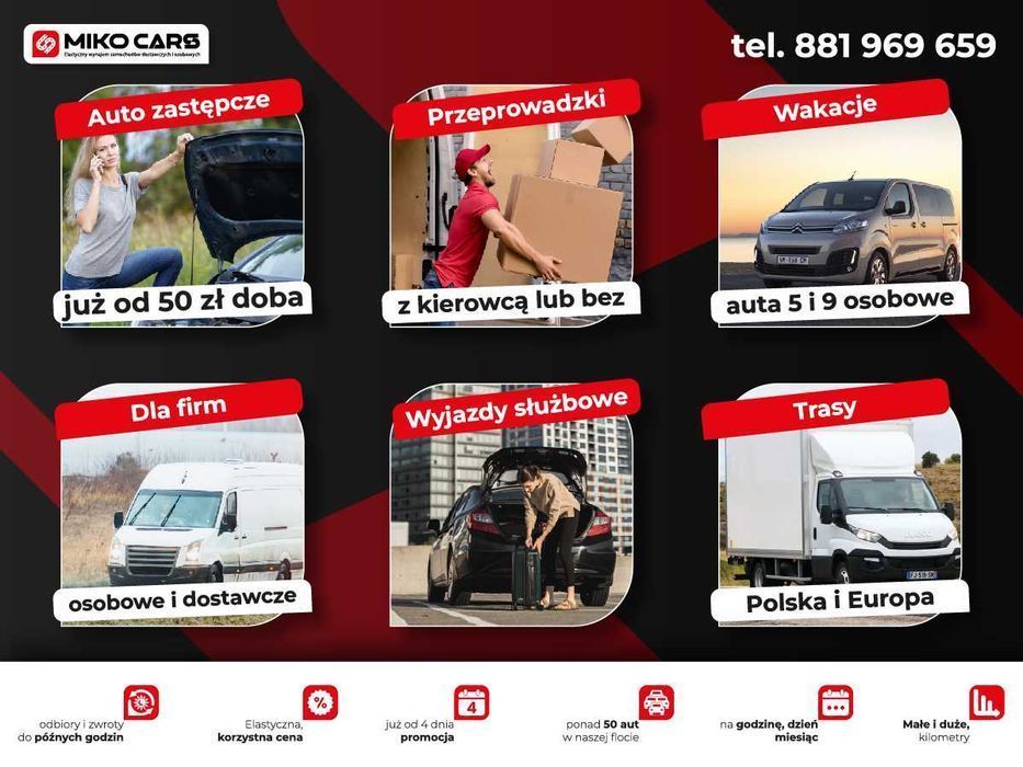 WYPOŻYCZALNIA wynajem samochodów osobowych BEZ KAUCJI