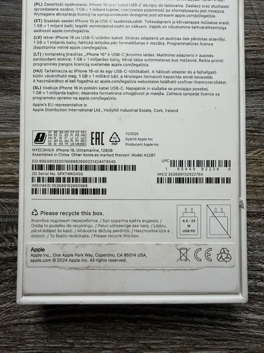 Apple iPhone 16 128 гб