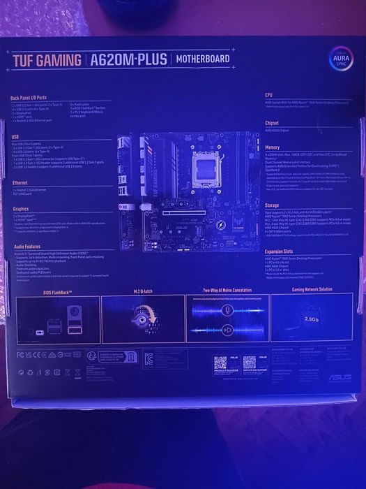 Placa mãe ASUS TUF GAMING A620M PLUS (AM5) | PCIE 4.0 | DDR5 |