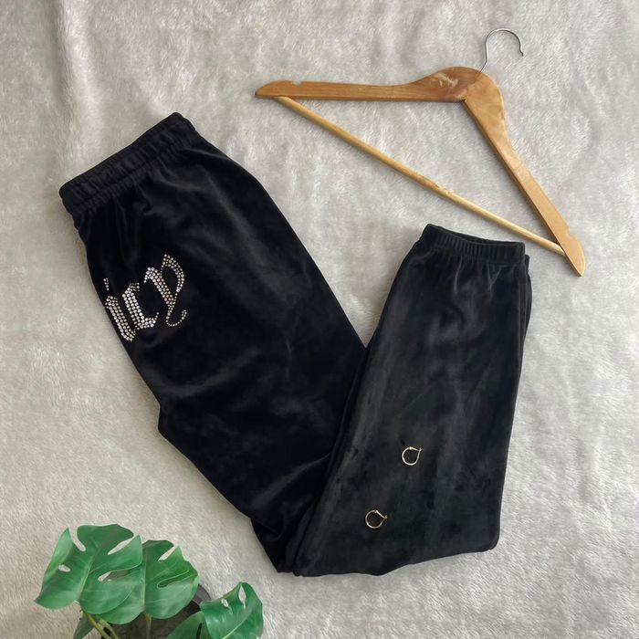 Штани велюрові чорні брюки Juicy couture — zdjęcie 3