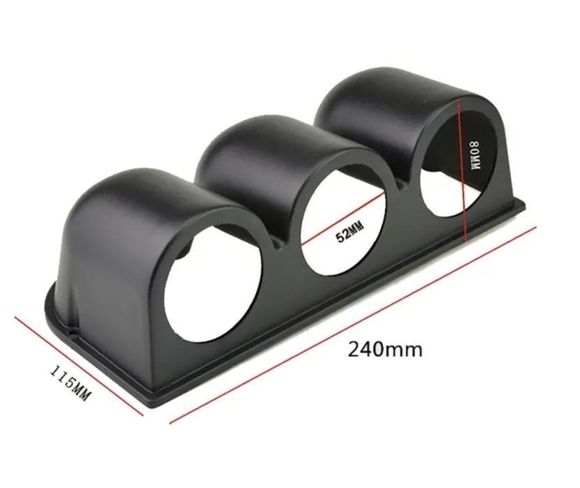 Suporte 3 manometros 52mm - Preto