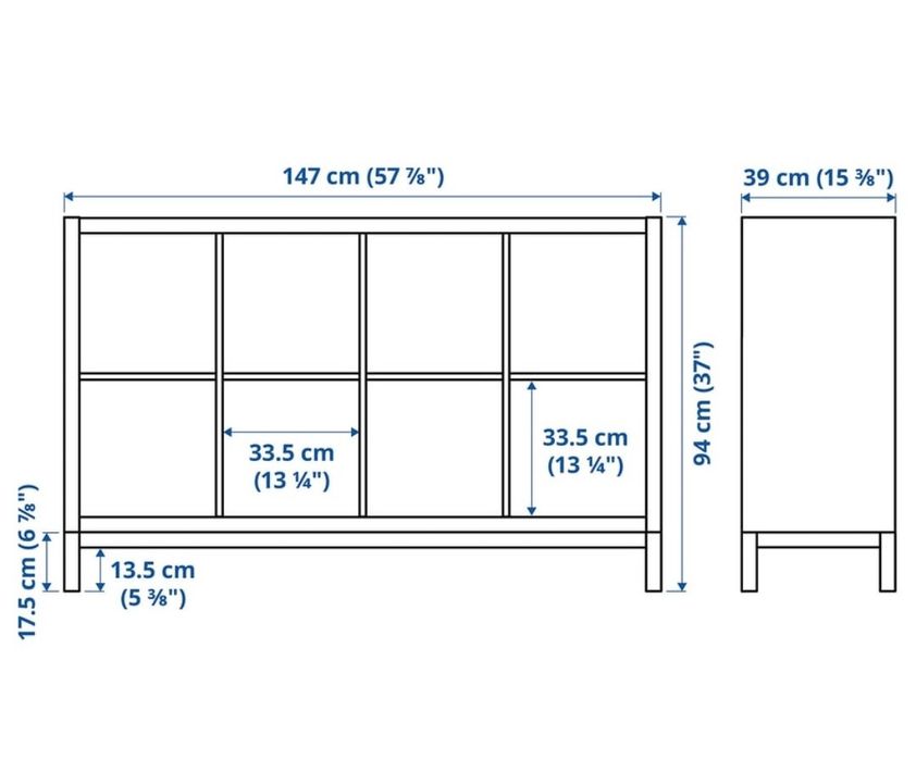 IKEA Kallax nogueira com suporte
