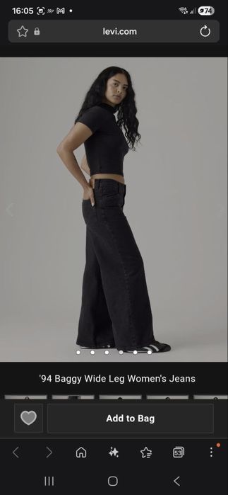 Продам черные женские джинсы Levis размер 29х31 длина
