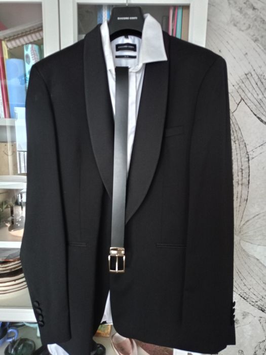 Czarny smoking/garnitur. Giacomo ContiDuży rozmiar