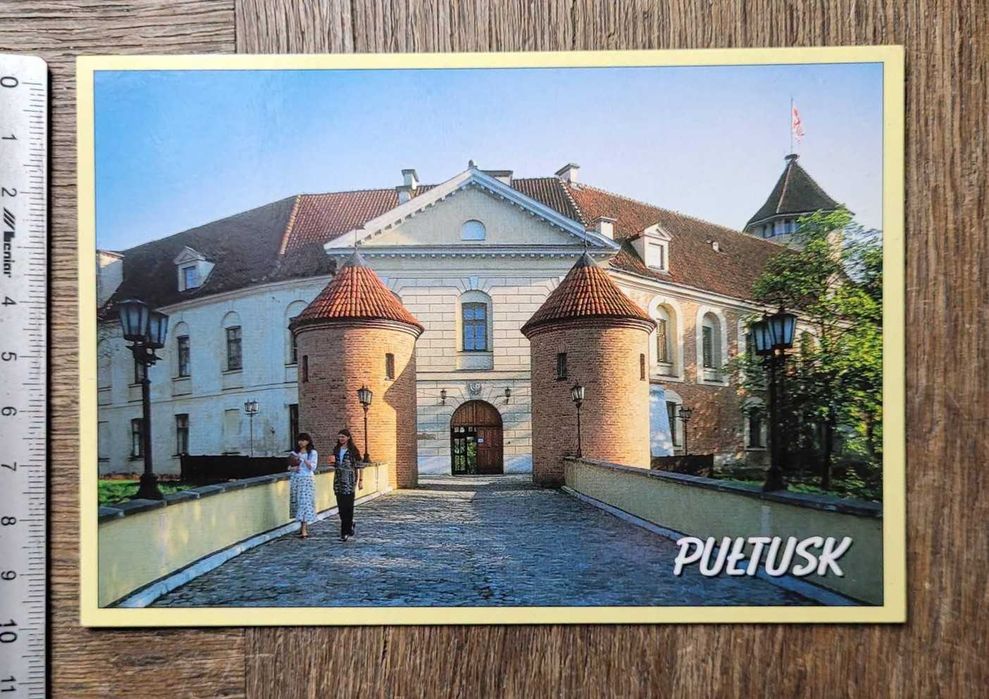 Pocztówka Pułtusk zamek most baszty czysta turystyczna