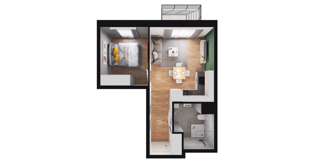 2-pokojowe mieszkanie 33 m² + balkon Bez Prowizji - Widok 3