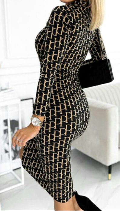 Sukienka welurowa zimowa z mini golfem r uni elastyczna mila w dotyku