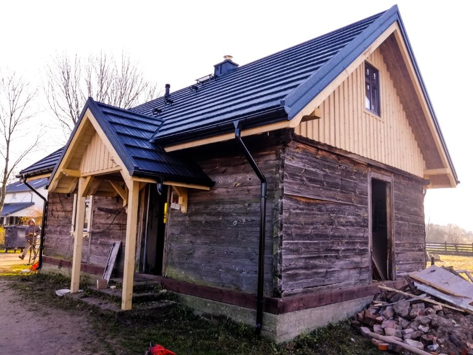 Wymiana podwalin, przyciesi / renowacja domów z drewna