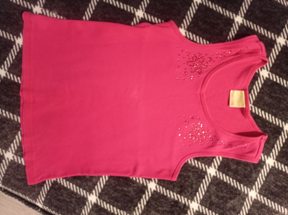 Różowa bluzka prążek 128