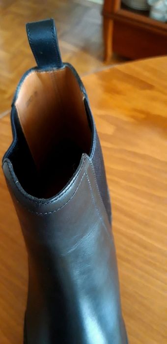 Czarne skórzane męskie buty sztyblety Bally r. 39,5