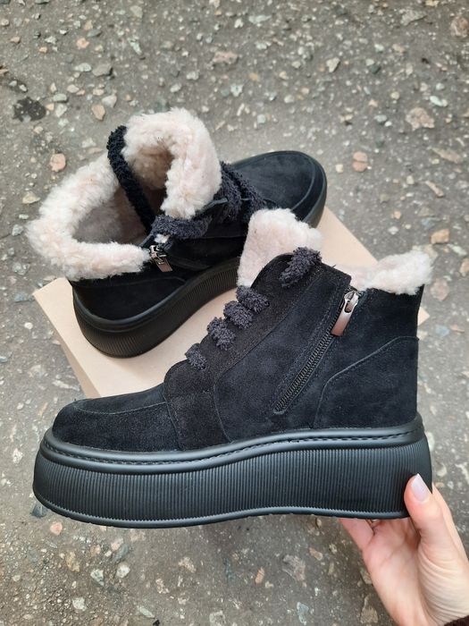 Зимові хайтопи черевики натуральний замш