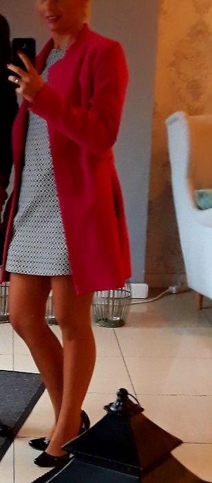 elegancki płaszcz, płaszczyk, fuksja