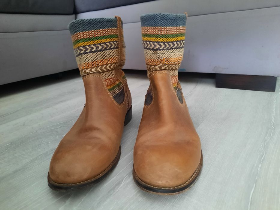 Skórzane damskie botki Pepe Jeans