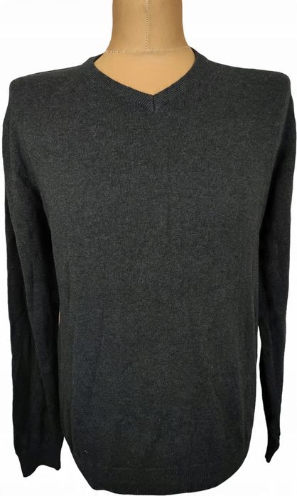 Identic klasyczny sweter pullover szary melanż m 48/50