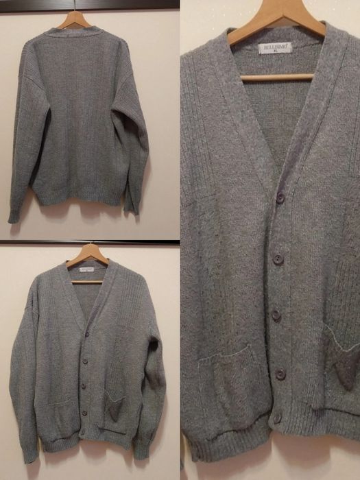 Szary sweter męski na guziki