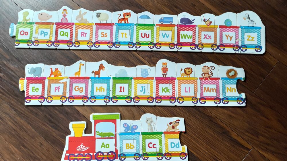 Drewniane puzzle alfabet po angielsku