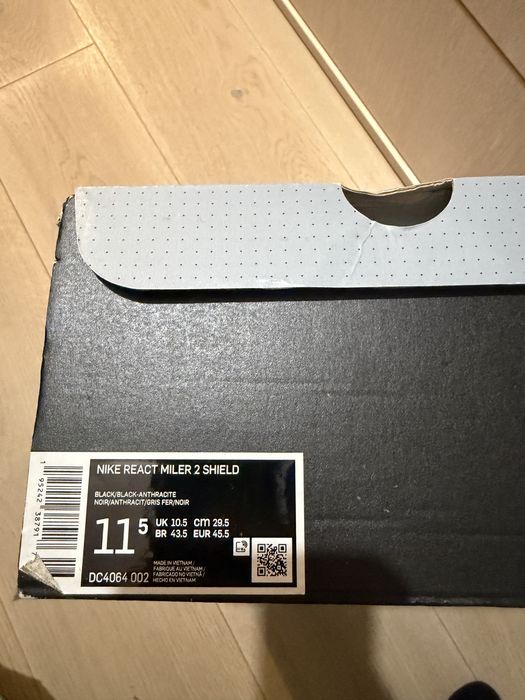 Кросівки на мембрані nike react miler 2 shield  45,5 11,5us