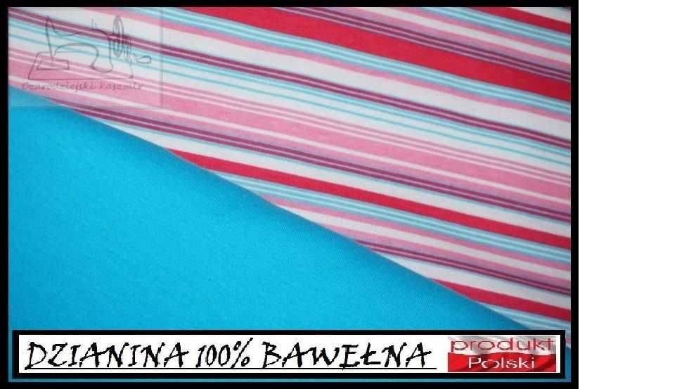 dzianina bawełna jersey paski+gładki - zestaw kuponów