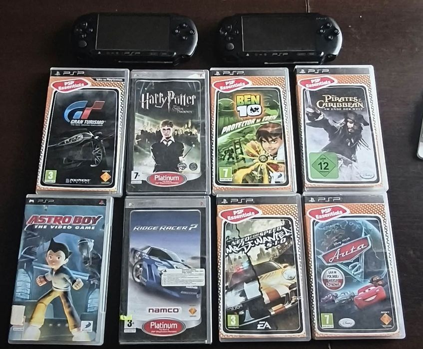Zestaw 2x Konsola Sony PSP Street  + 8 Gier w pudełkach! (Całość lub na sztuki)
