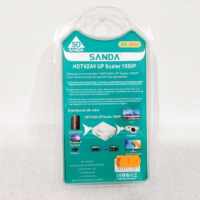 Conversor HDMI para RCA-AV 1080p Sanda SC-3826 Novos em caixa