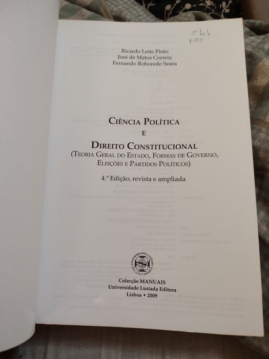 Livro Ciência Política e Direito Constitucional - NOVO (Alvalade)