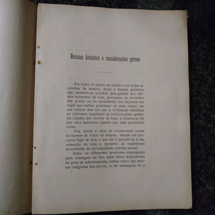 Livro Inhumaçao e Cremação de 1910