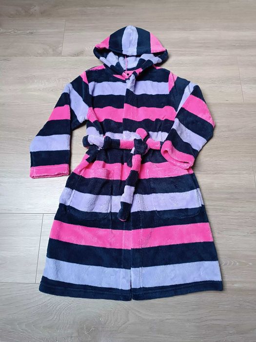 Szlafrok porannik kaptur kieszenie pasek paski 'M&S' 122