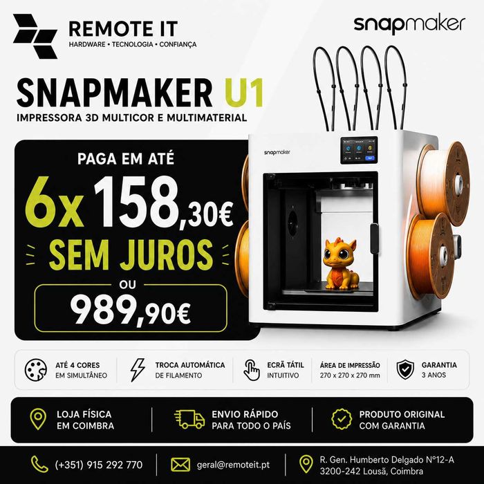 Snapmaker U1 Multicor| GARANTIA 3 ANOS | NOVIDADE |