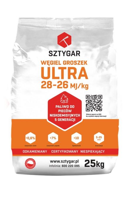 Eko groszek Sztygar hds worki Dystrybutor 26-28 MJ/kg