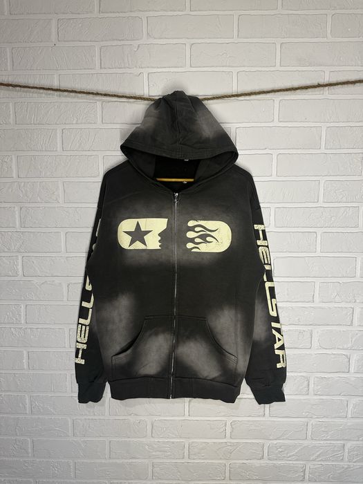 Зіп худі hellstar zip hoodie хеллстар чорне дріп drip