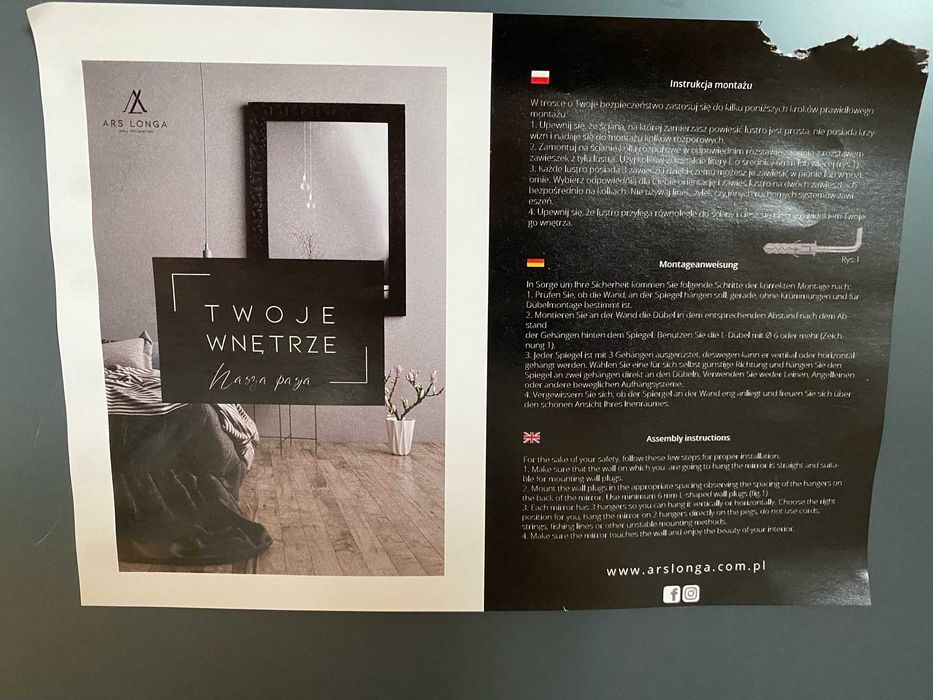 Lustro czarna rama 50/70 AGATA MEBLE