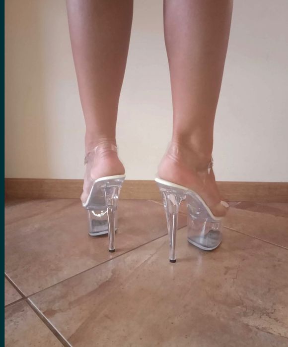 168/ Szklanki 17 cm gogo pole dance OD REKI 39 platformy przezroczyste
