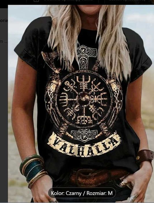 Super koszulka damska Valhalla - rozmiar M czarna