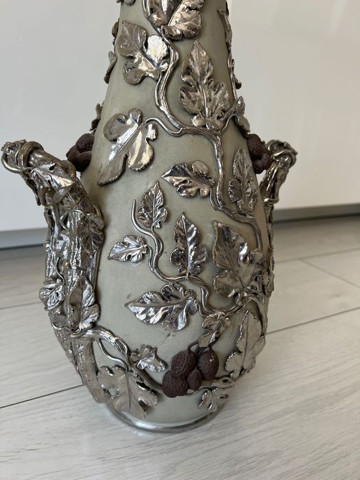 Villeroy & Boch VB wazon lata 1860/1865  Mettlach Antyk Platynowana