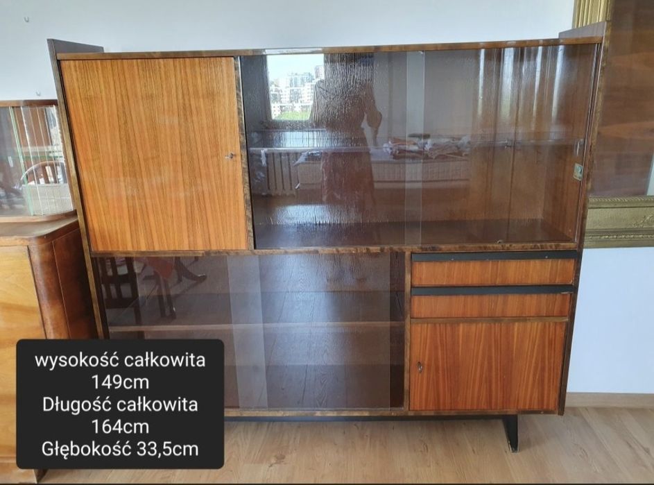 Kredens biblioteczka prl wysoki połysk bydgoskie