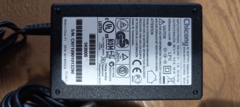 Ładowarka zasilacz sieciowy adapter 36v 0.5A 18w