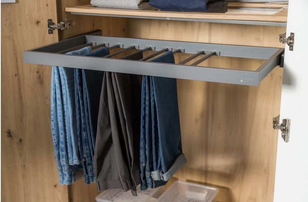 Wieszak na spodnie Adbox Agata Meble szary organizer do szafy 100 cm