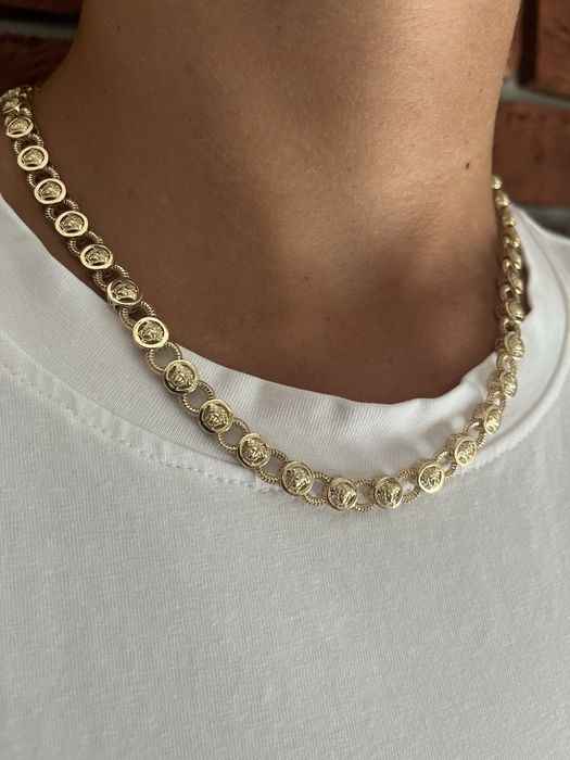 złoty łańcuszek naszyjnik versace piękny złoto 14k 585