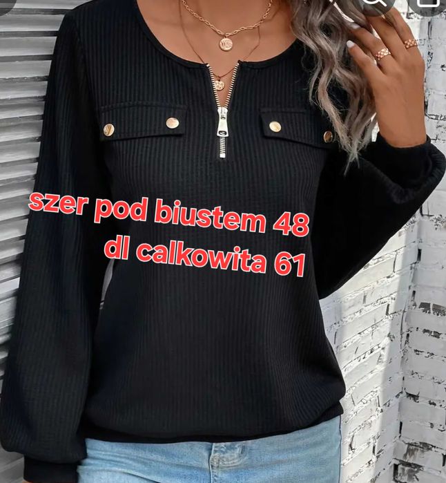 Czarna bluzka z kieszeniami S
