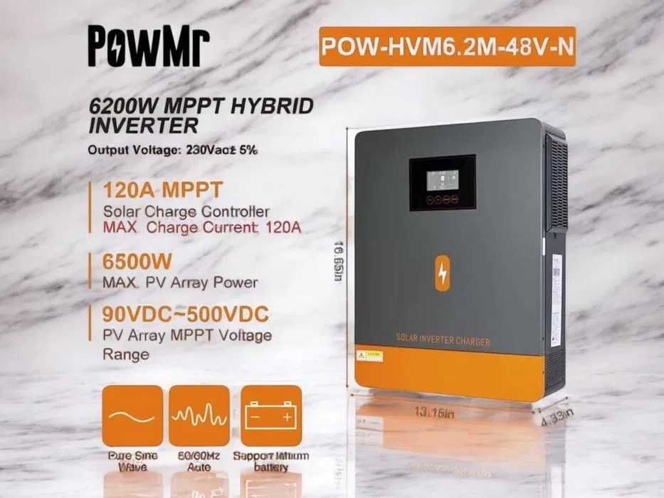 Солнечный автономный гибридный инвертор ИБП ДБЖ MPPT AGM GEL lipo4