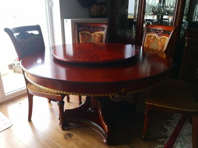 Zestaw dębowy 6 krzeseł +stół