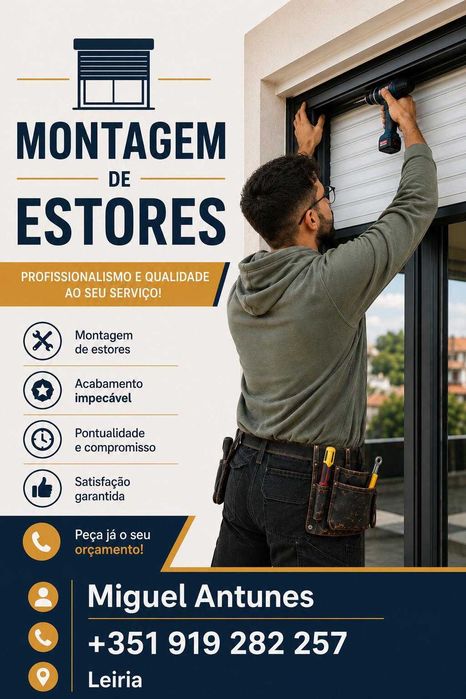 Faço reparação e montagem de estores