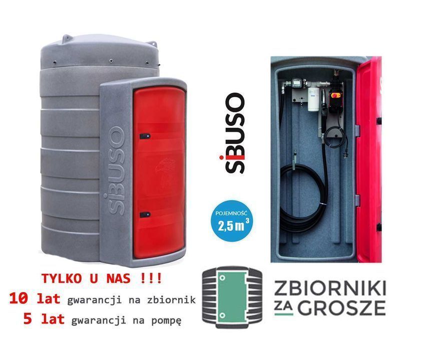 Zbiornik na paliwo SiBUSO NVC 2500l opcjonalnie filtr przezroczysty