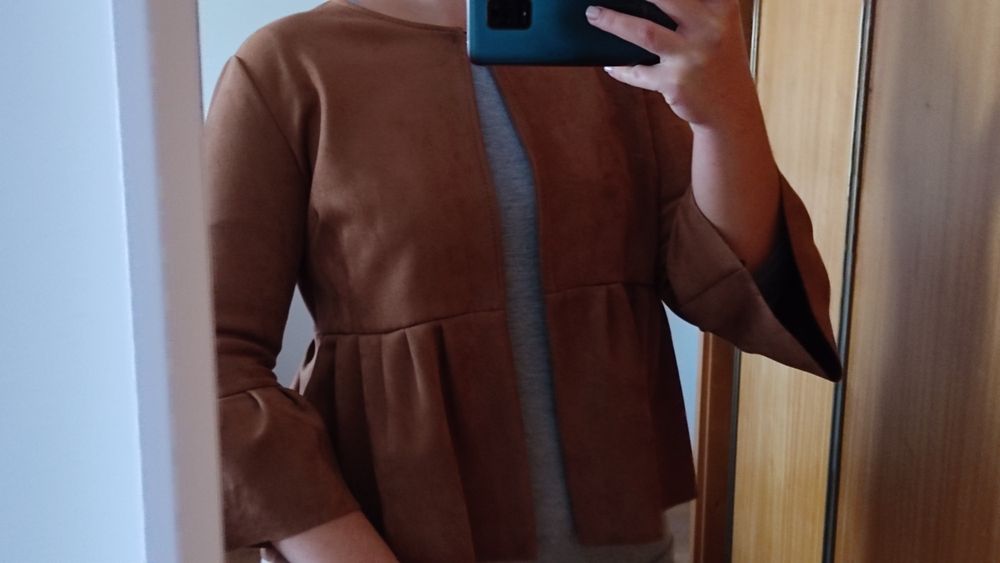 Casaco camurça camel