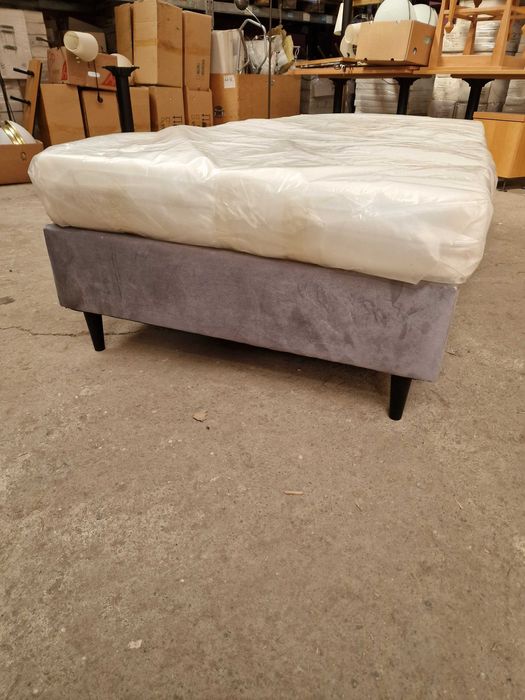 Łóżko kontynentalne pojedyncze tapicerowane 90x200cm z materacem NOWE