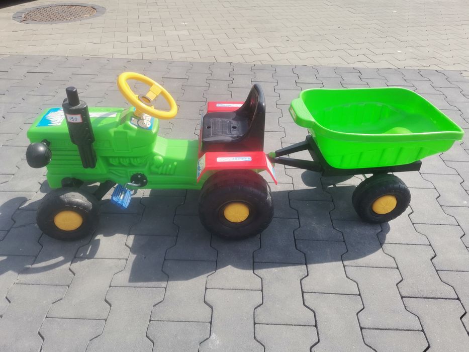 Traktor traktorek na pedały z przyczepką dla dziecka