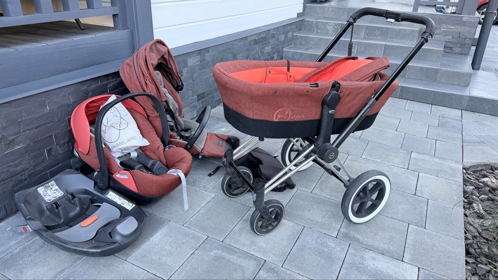 Коляска cybex priam lux autumn gold 3в1