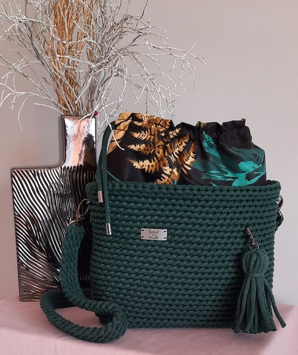 Torebka listonoszka butelkowa zieleń