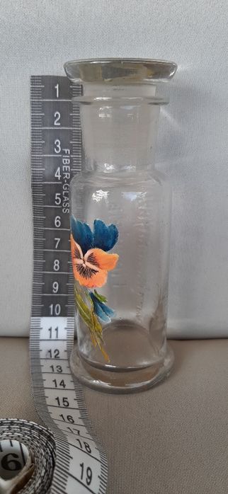 4 frascos vidro de laboratorio pintados a mão para decoração