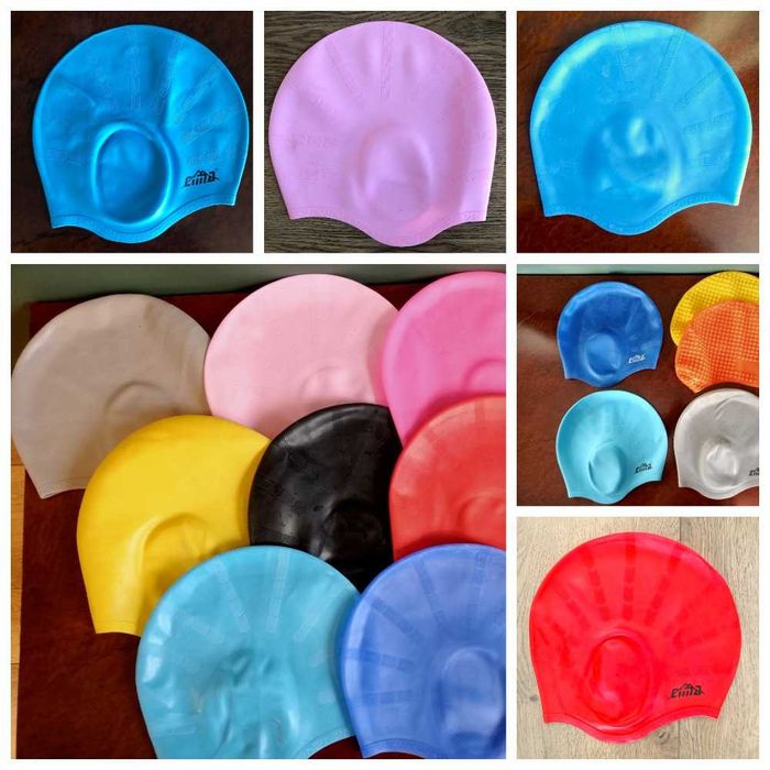 Шапочка для плавания (для длинных и обычных волос) силиконовая.